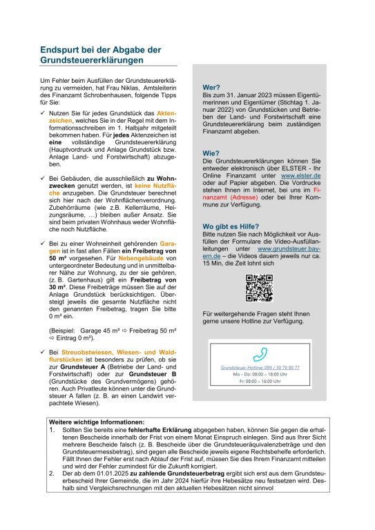 Pressemitteilung des bayerischen Landesamts für Steuern