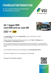 Linie 9159 wurd zur Linie 400